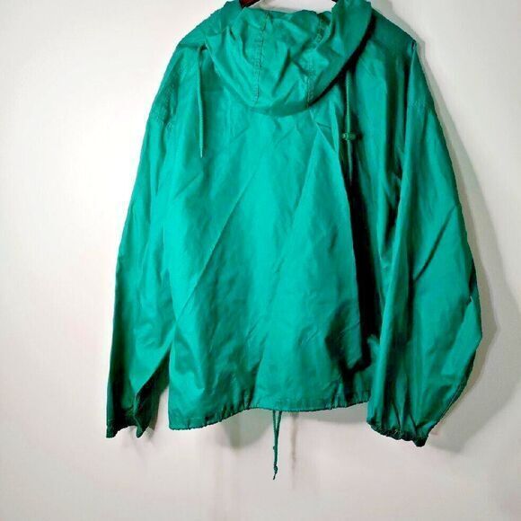 Dash Sport Adult XL Green Full Zip Waterproof Windbreaker Pockets Golf Beach Y2K - Picture 4 of 5
